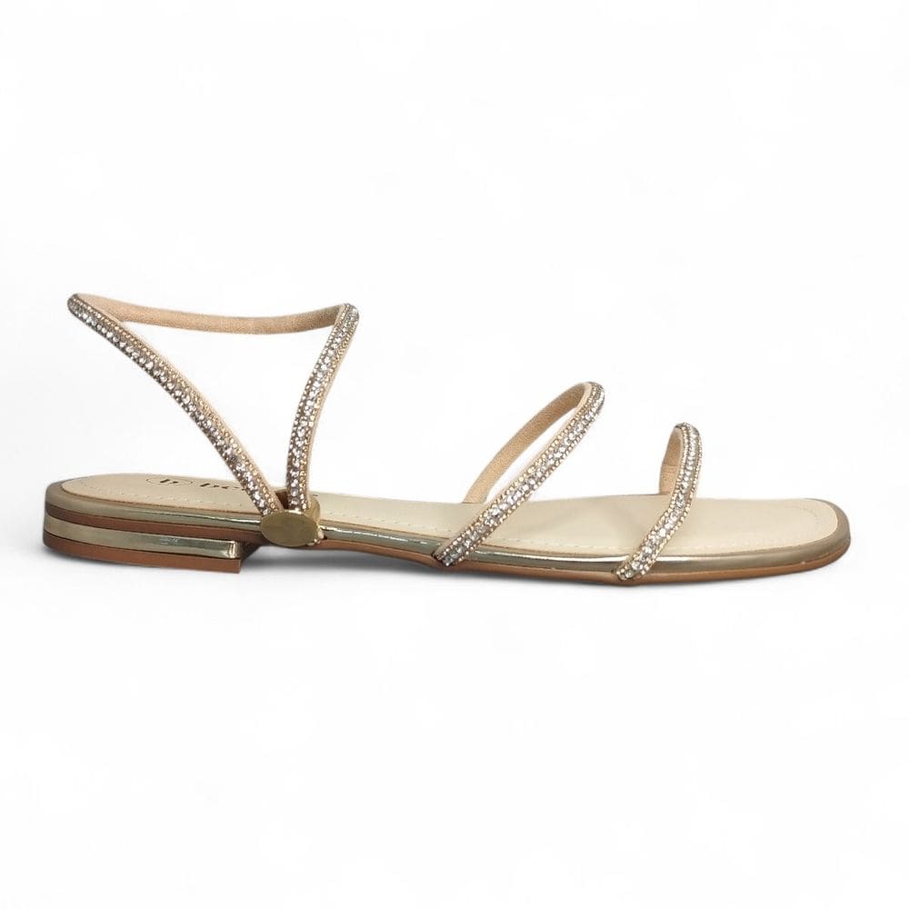 Sandalia Feminina Rasteira Bebecê Strass Delicada Casual T1028-522