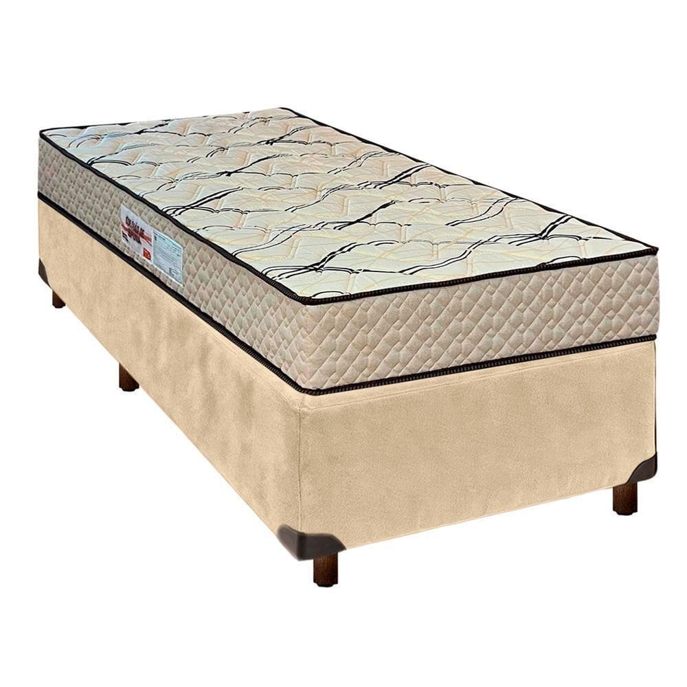 Cama Box Perola Solteiro + Colchão D33 Maxsono Paropas