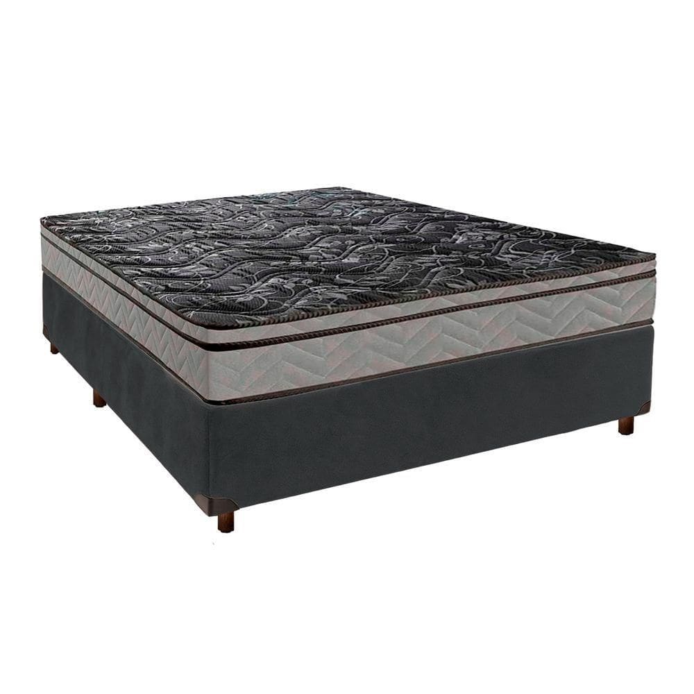 Colchão Casal D28 + Box Cinza - Conforto Paropas