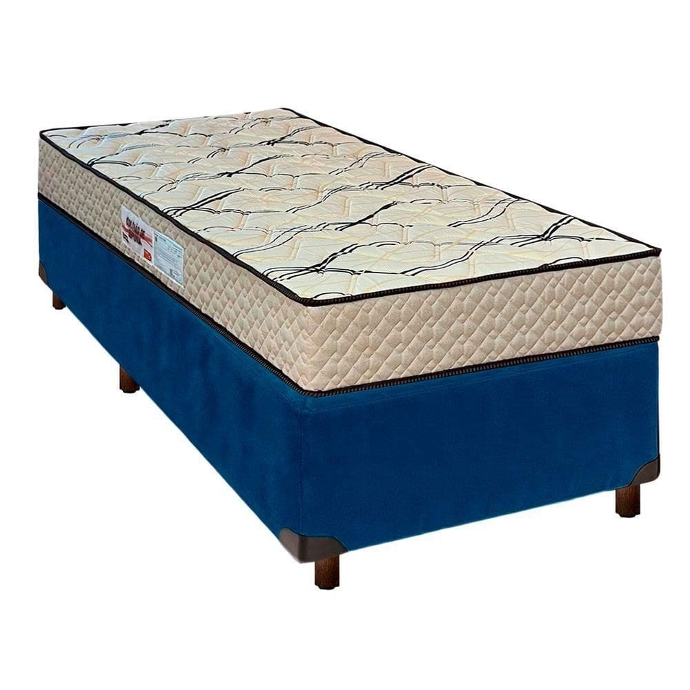 Colchão Solteiro D33 + Box Azul - Maxsono Paropas