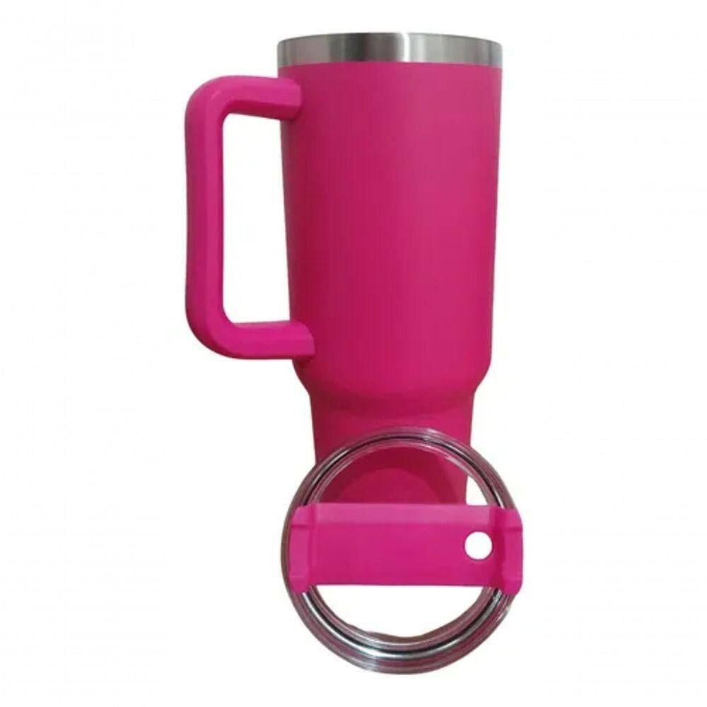 Copo Térmico Grande 1200 Ml Canudo Inox Parede Dupla Cor Var Cor Rosa Pink