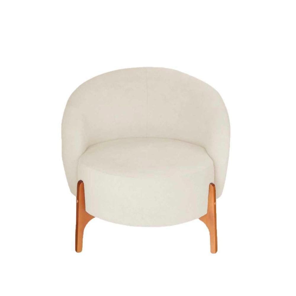 Poltrona Decorativa Luxo Ariela Bouclê Ds Home Bouclê Bege