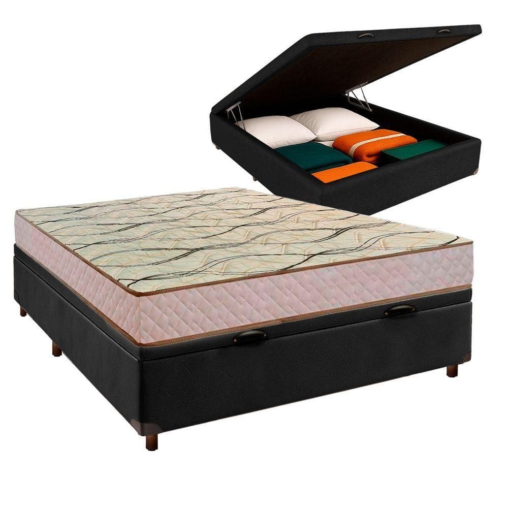 Cama Box Bau + Colchão Casal D33 Maxsono Paropas