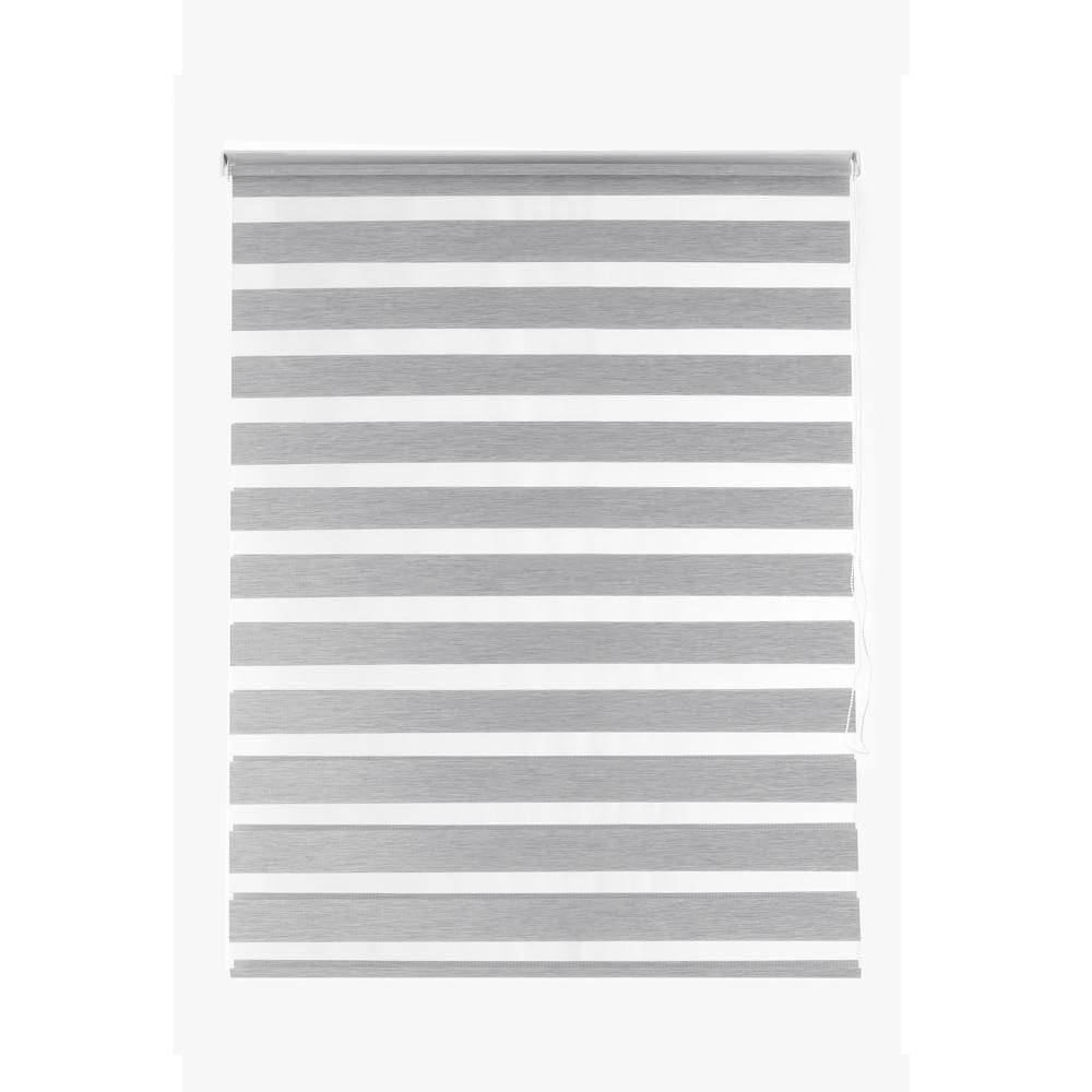 Persiana Zebra Rolo Dupla Cinza Linho 160x160