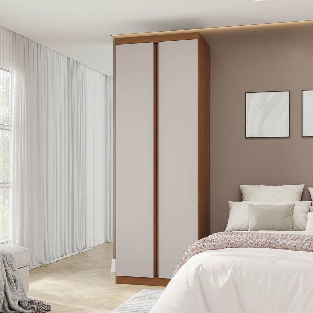 Guarda-roupa Modular 2 Portas e Gaveteiro Arani Cabecasa Madeiraoriginals Cinamomo/ Off White