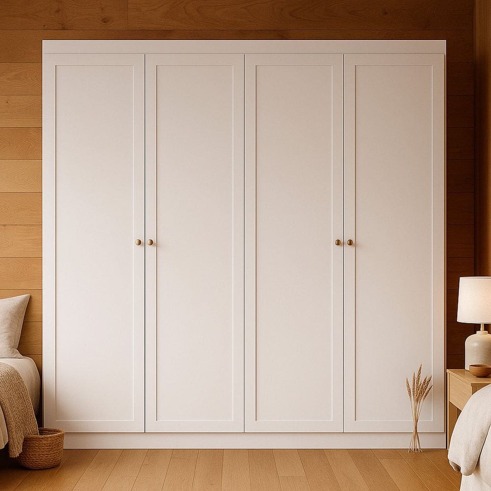 Guarda-roupa Casal 4 Portas 2 Gavetas Americano/provençal Ele e Ela Europa Branco