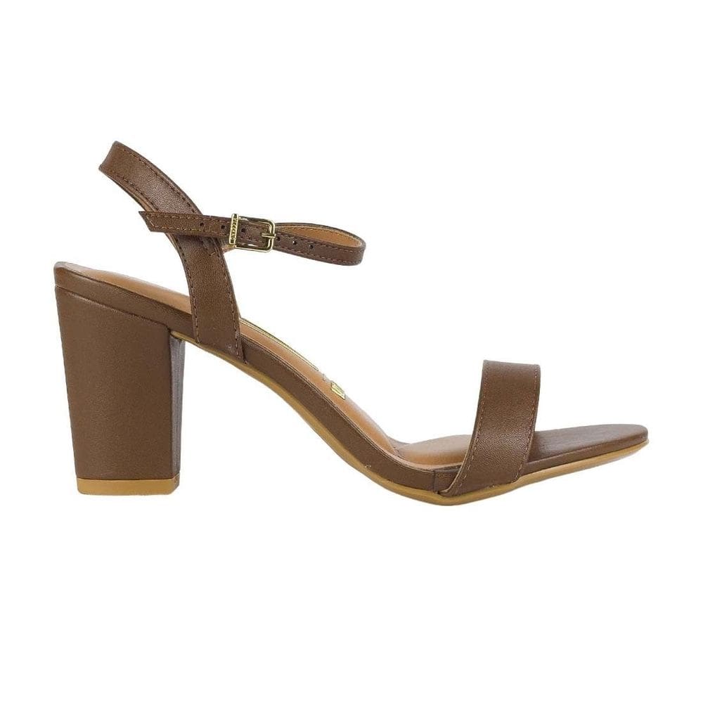 Sandália Vizzano Salto Médio Bloco Tira Fina