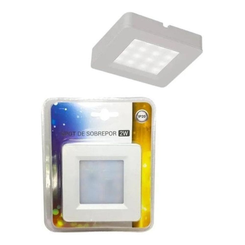 Luminaria Spot Led Sobrepor Slim 2W Armarios E Moveis 6500K
