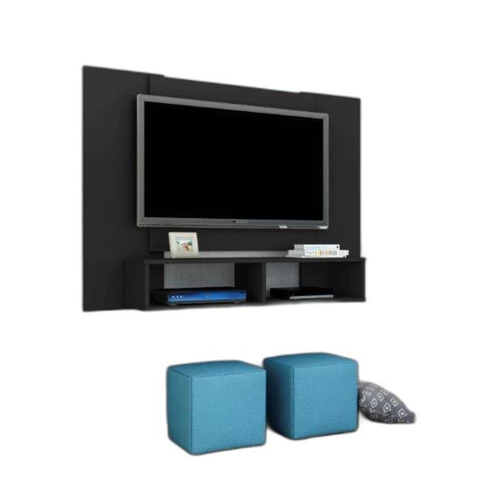 Painel Navi MDF/MDP 120cm TV 47 Nicho Cabos