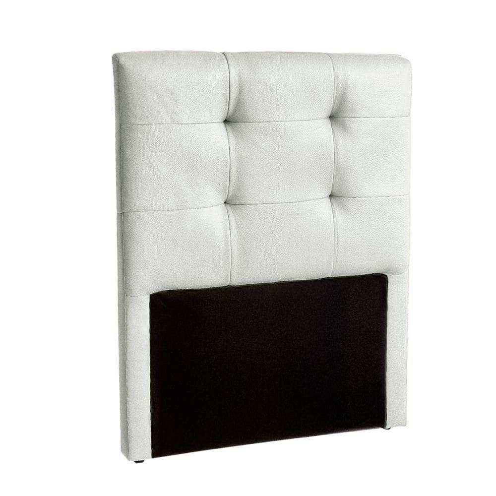 Cabeceira Estofada Solteiro Alice Nature Material Sintético Branco 88x136