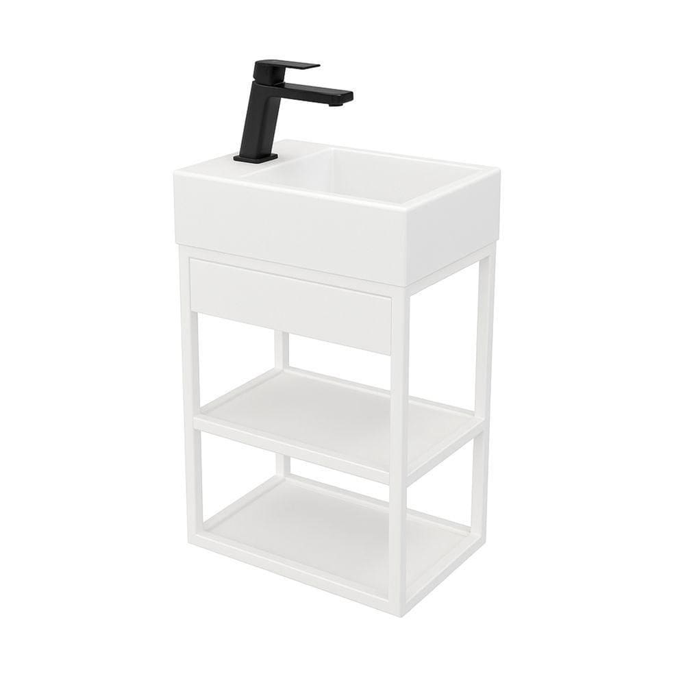 Gabinete Banheiro Ferro Steel 40x30cm Branco Fosco