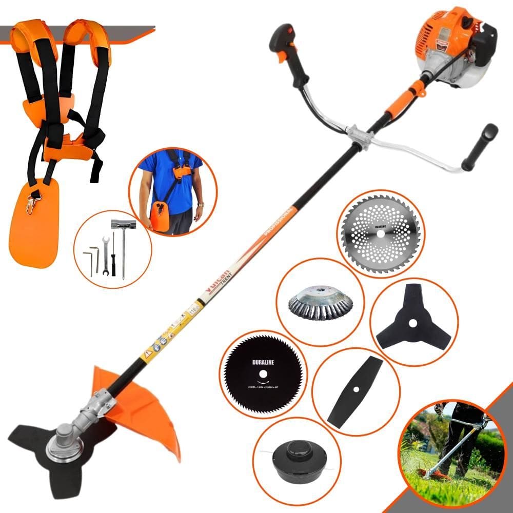 Roçadeira Profissional À Gasolina VR520H Vulcan 52cc 10.000rpm 2,5HP Multifuncional Completa Com 6 Opções de Cortes Para Todos os Tipos de Trabalho