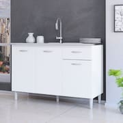 Balcao de Pia 3 Portas 1 Gaveta 120cm sem Pia  A434 Poquema