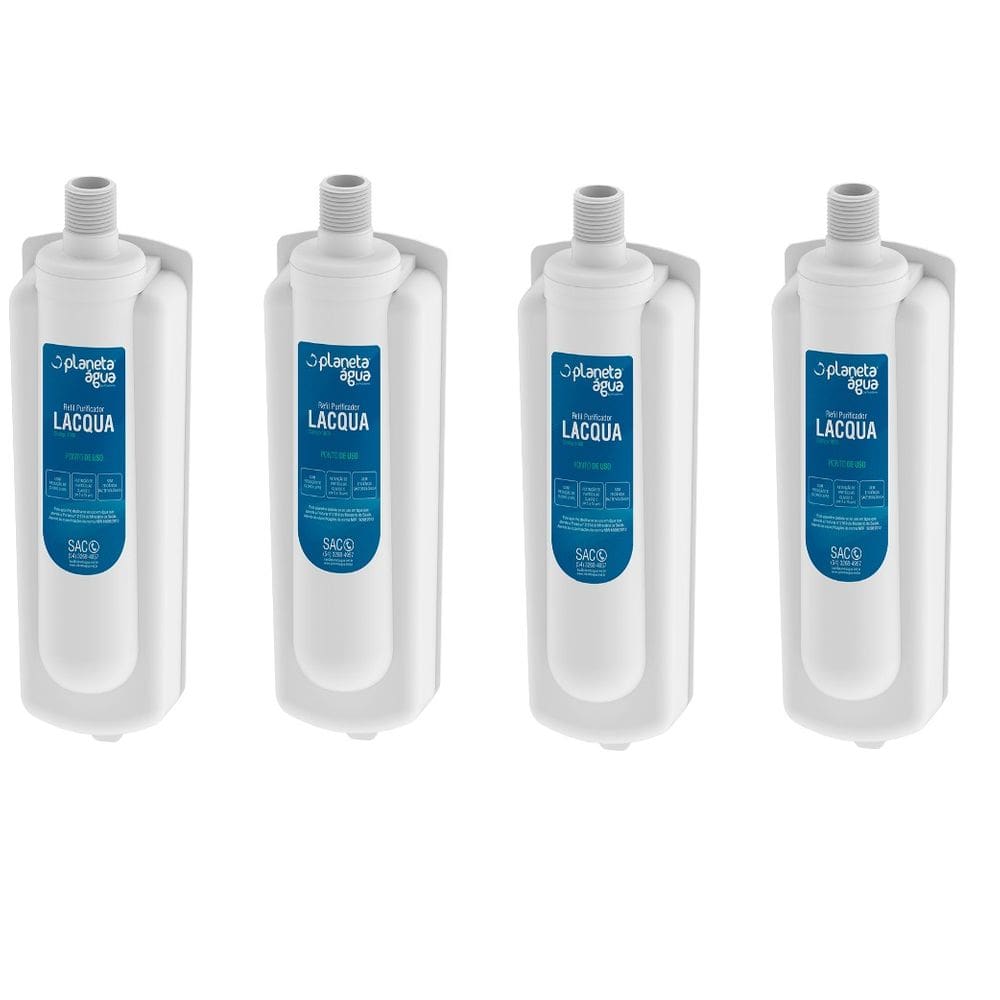 Kit 4un de Refil Purificador Lacqua compatível com Purif. Latina PA, Purimix, Puri Ice, Puritronic, PA335 e PA355