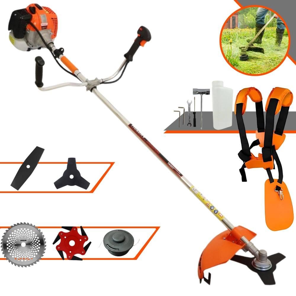 Roçadeira  Vulcan VR620H À Gasolina Motor 2 Tempos 62cc 3HP 12.500rpm Multifuncional Completa Com Carretel de Nylon e 4 Lâminas de Corte