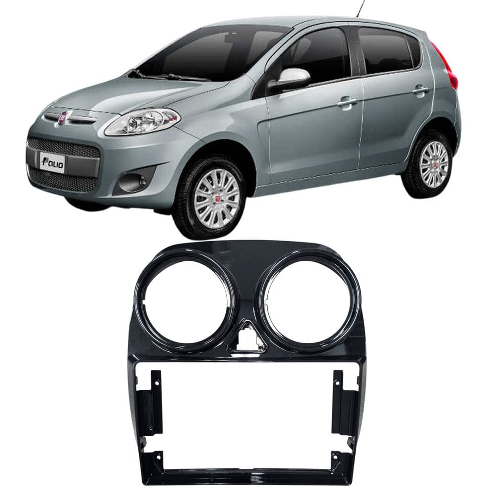 Moldura 9 Polegadas Palio Atractive Essence Sporting 2012 à 2016 Black Piano Painel Multimidia Som