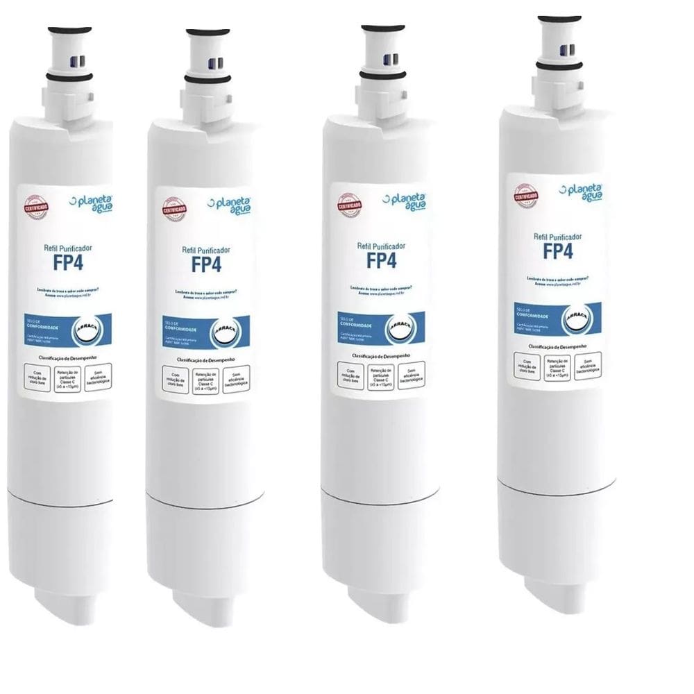 kit 4 Refil Filtro Purificador de Água FP4  Aparelhos: Consul CPC31, CPC31AB, CPC31AF, CPC30AB, CPC30AF e CPB35AB