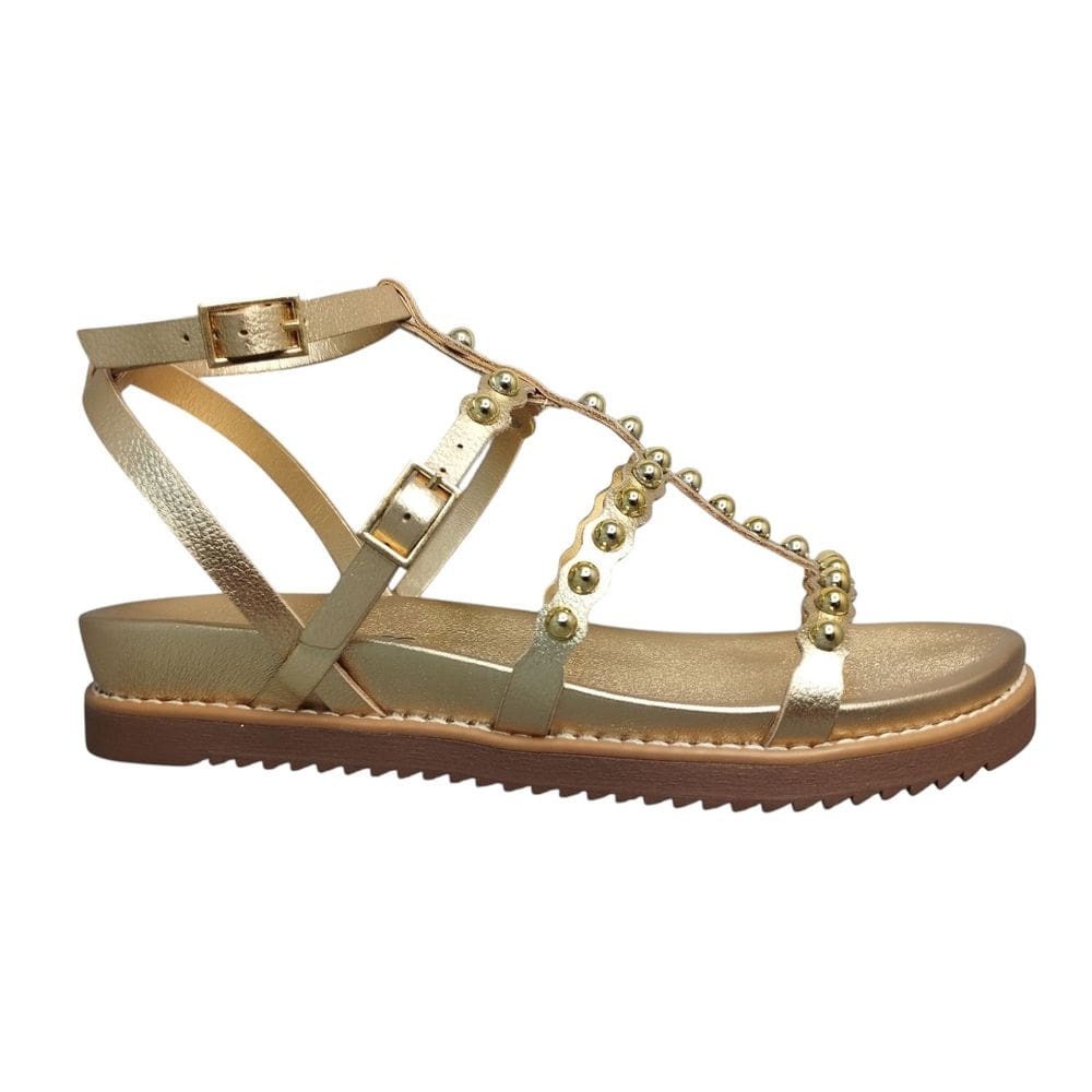 Papete Sandalia Feminina Via Marte Dourada 19603