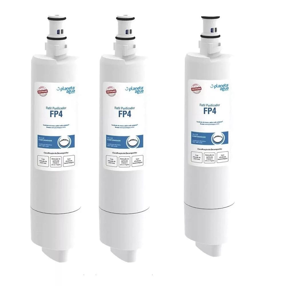 kit 3  Refil Filtro Purificador de  Água FP4  Aparelhos: Consul CPC31, CPC31AB, CPC31AF, CPC30AB, CPC30AF e CPB35AB.