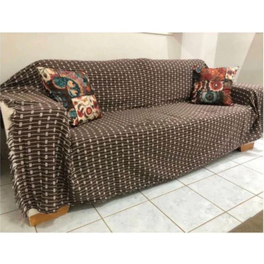 Manta Para Sofá Grande De 2 E 3 Lugares 2,50x1,80 Gigante Capa Protetor De Sofa E Cama  Marrom C-branc