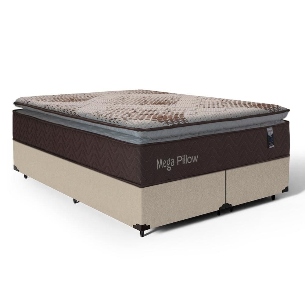 Cama Box com Colchão de Espuma Mega Pillow Queen 158cm