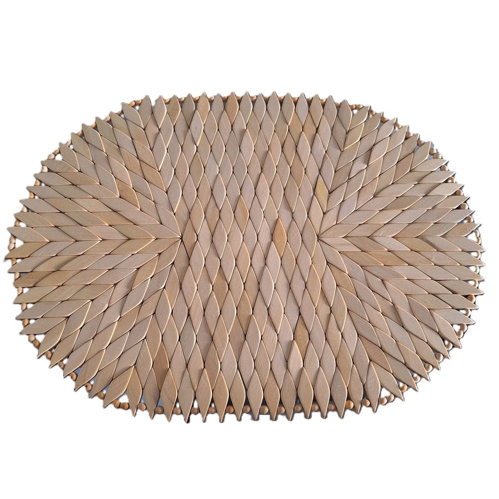 Lugar Americano Oval Madeira cor Marfim 29x40