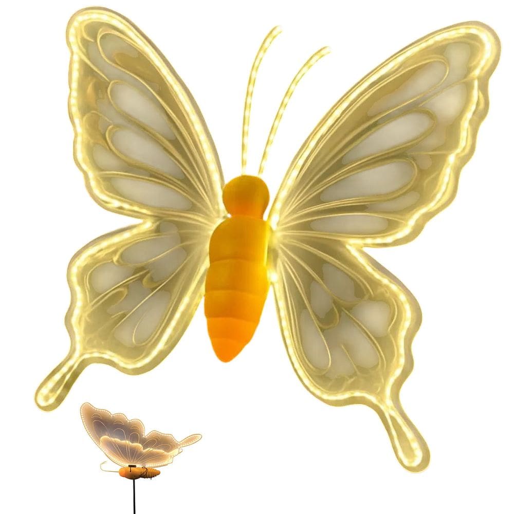 Borboleta LED com Movimento Bate Asa Enfeite Natal Festa Aniversario Casamento Evento Decoraçao Moderno Gramado Jardim