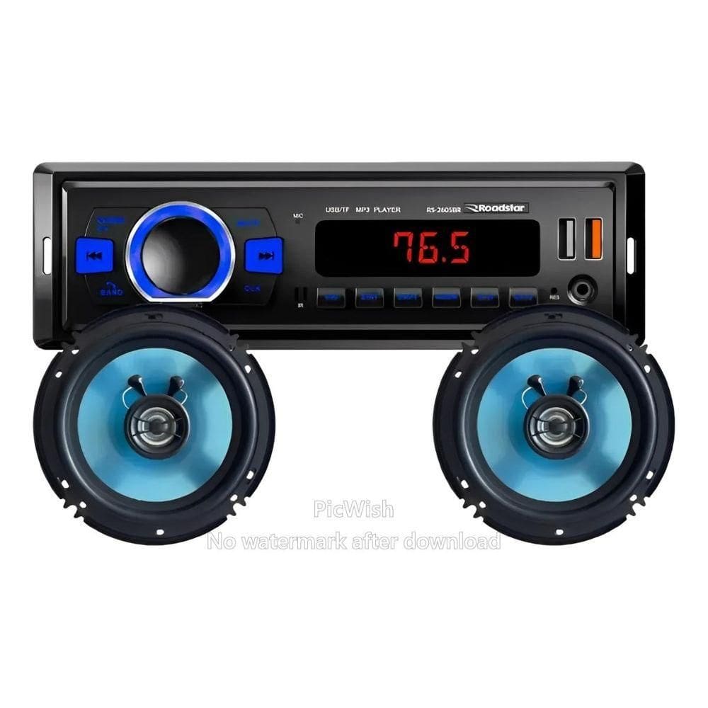 Kit  Auto Radio Bluetooth 2660BR Auto Falante 6.5 - Roadstar