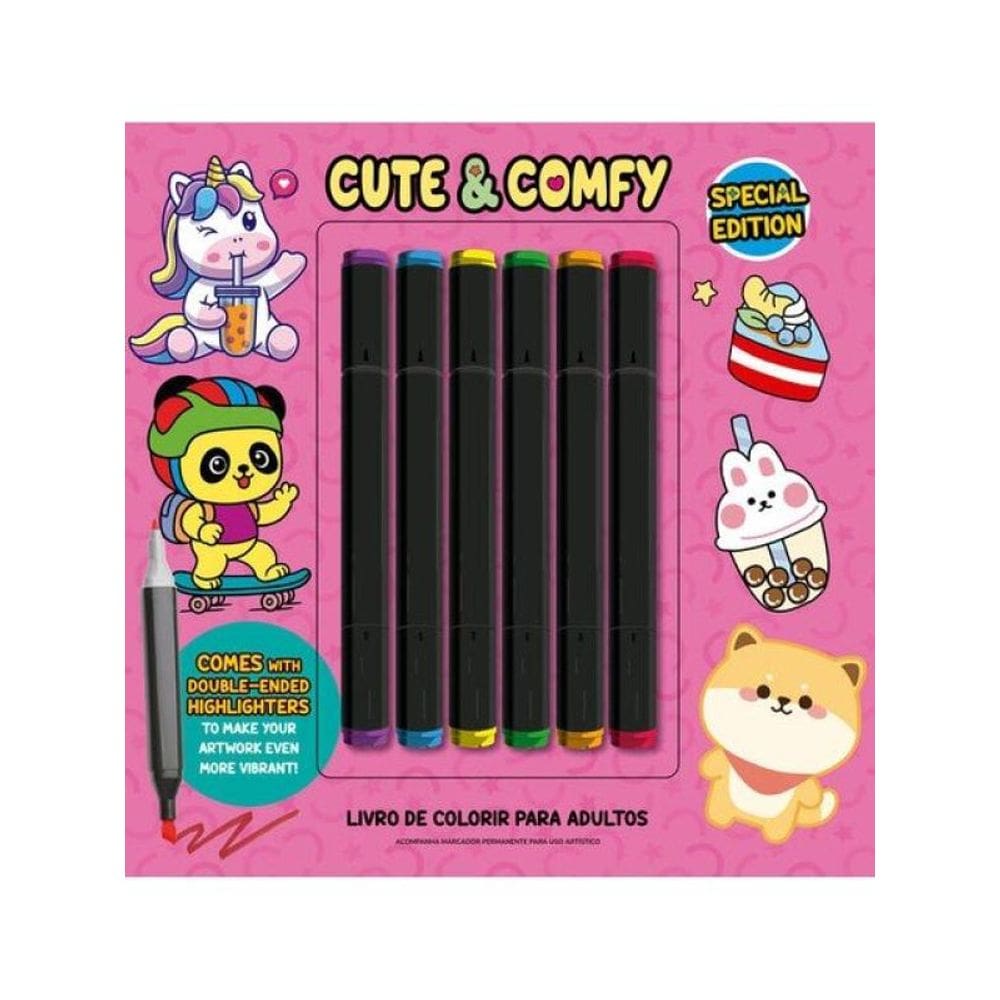 Cute & Comfy Coloring Book For Adults - Special Edition - Livro De Colorir Adulto