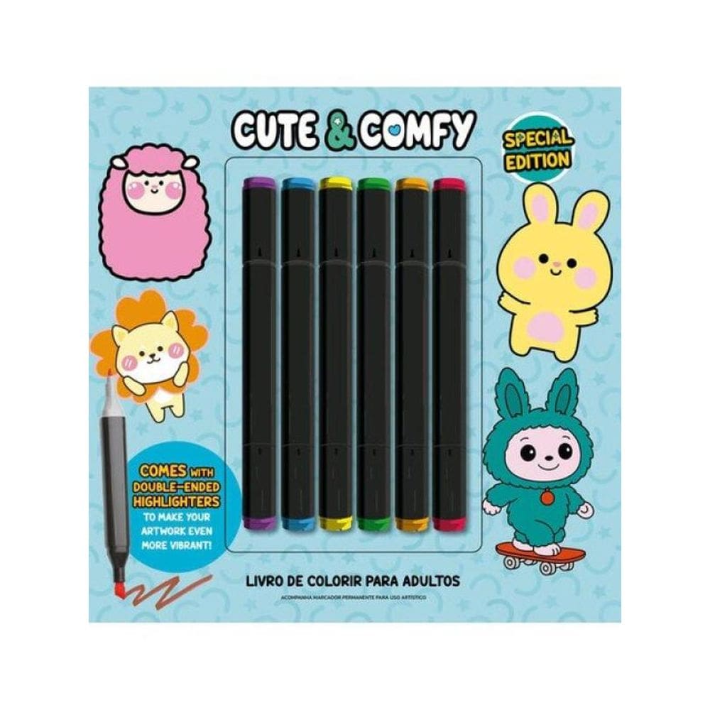 Cute & Comfy Coloring Book For Adults - Special Edition - Livro De Colorir Adulto