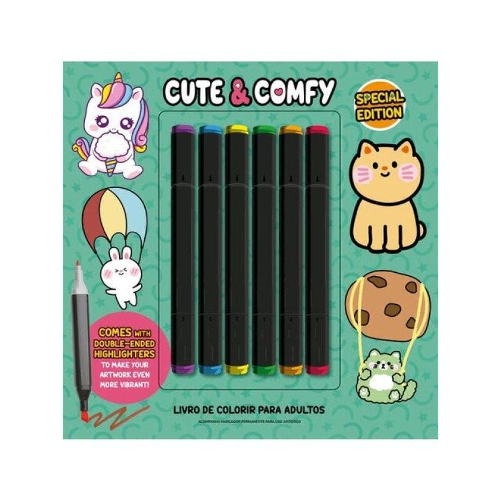Cute & Comfy Coloring Book For Adults - Special Edition - Livro De Colorir Adulto