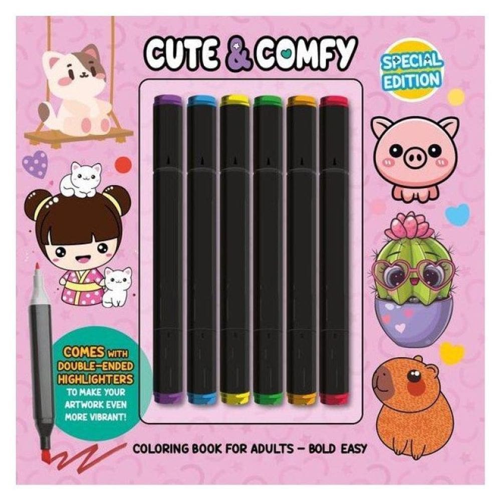 Cute & Comfy Coloring Book For Adults - Special Edition - Livro De Colorir Adulto