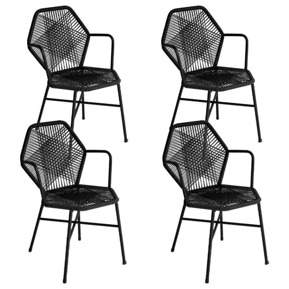 Kit 4 Cadeiras Tropicalia Fibra Sintetica Area Gourmet Acesse Moveis