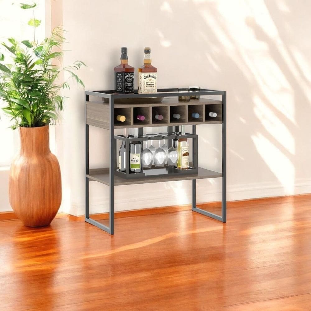 Aparador Adega Barcelona Affara com Prateleira e Nichos para Vinhos