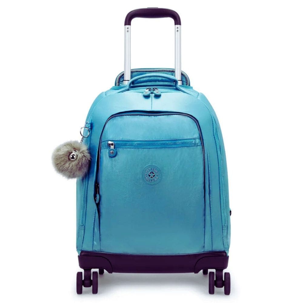 Mochila Kipling de Rodinha New Zea Azul Metalica