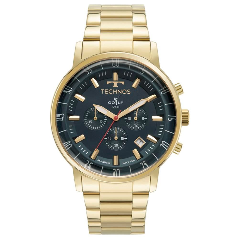 Relógio Technos Masculino Ref: Js25bcl/1a Cronógrafo Golf Dourado