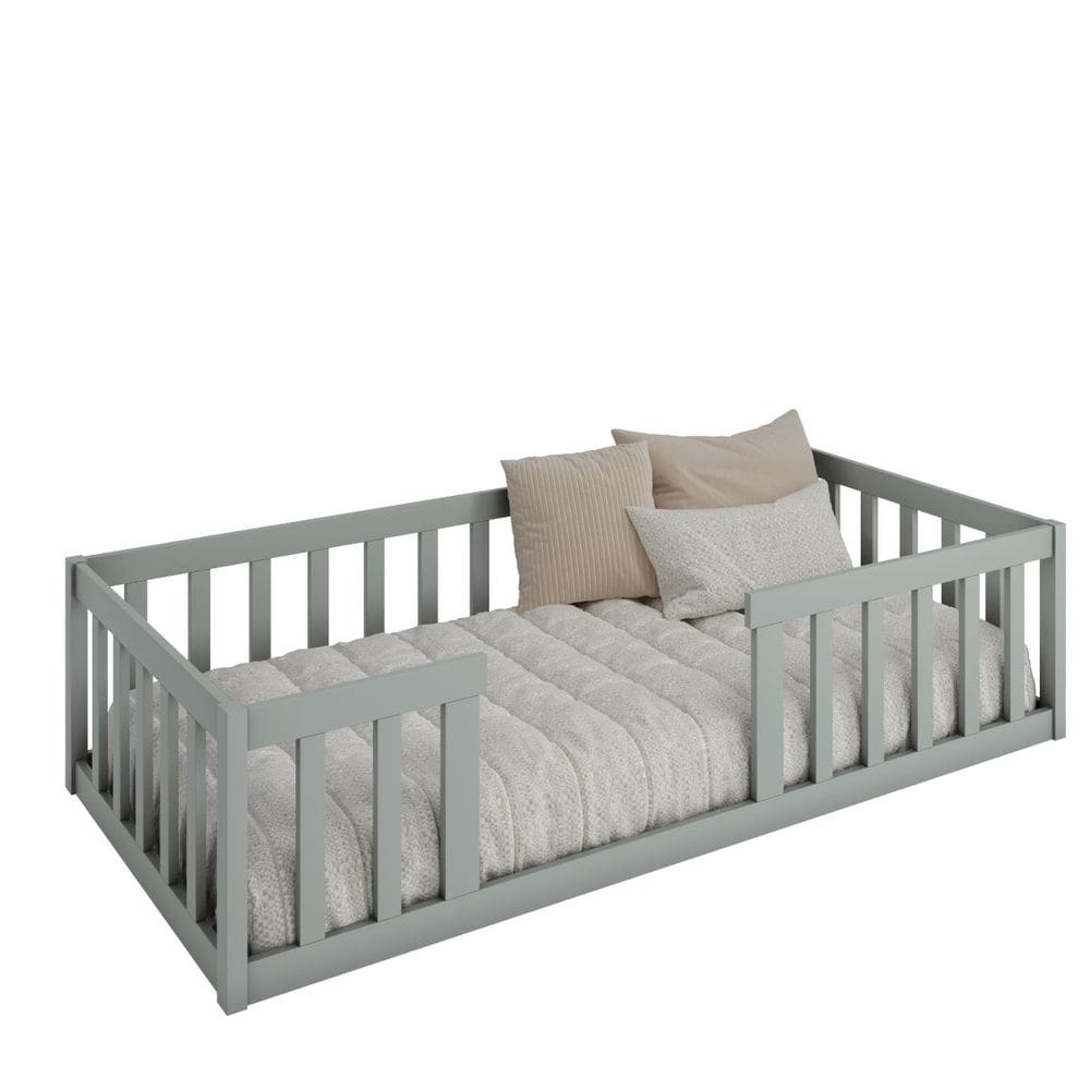 Cama Solteiro Montessoriana Cinza
