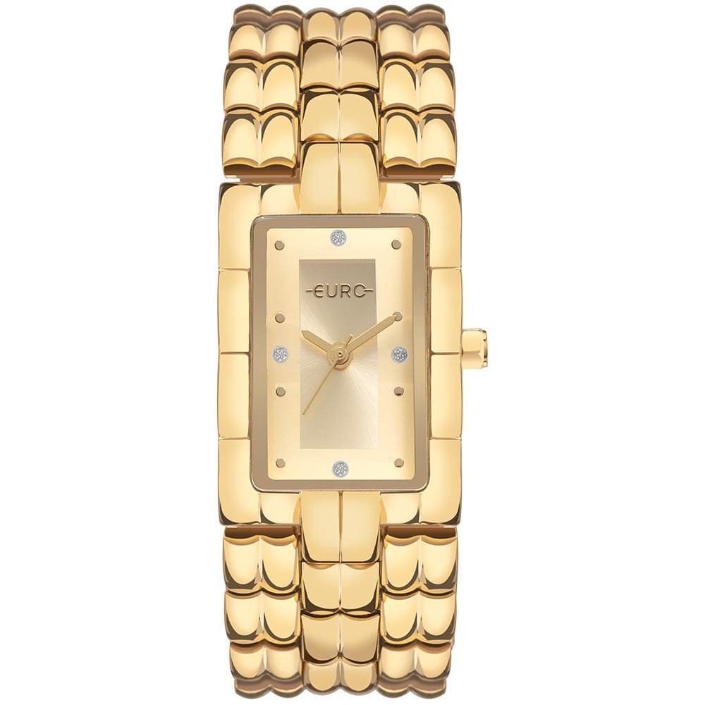 Relógio Euro Feminino Ref: Eu2035yyw/4d Clássico Retangular Dourado