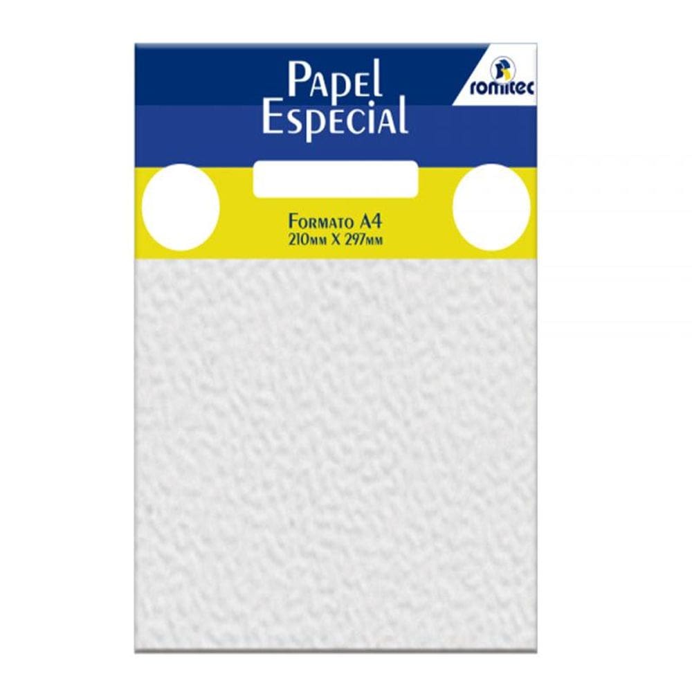 Papel casca de ovo A4 180g branco com 50 folhas Romitec