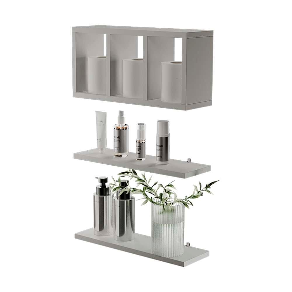 Kit Nichos Prateleiras Provença Para Banheiro Decorativo Branco