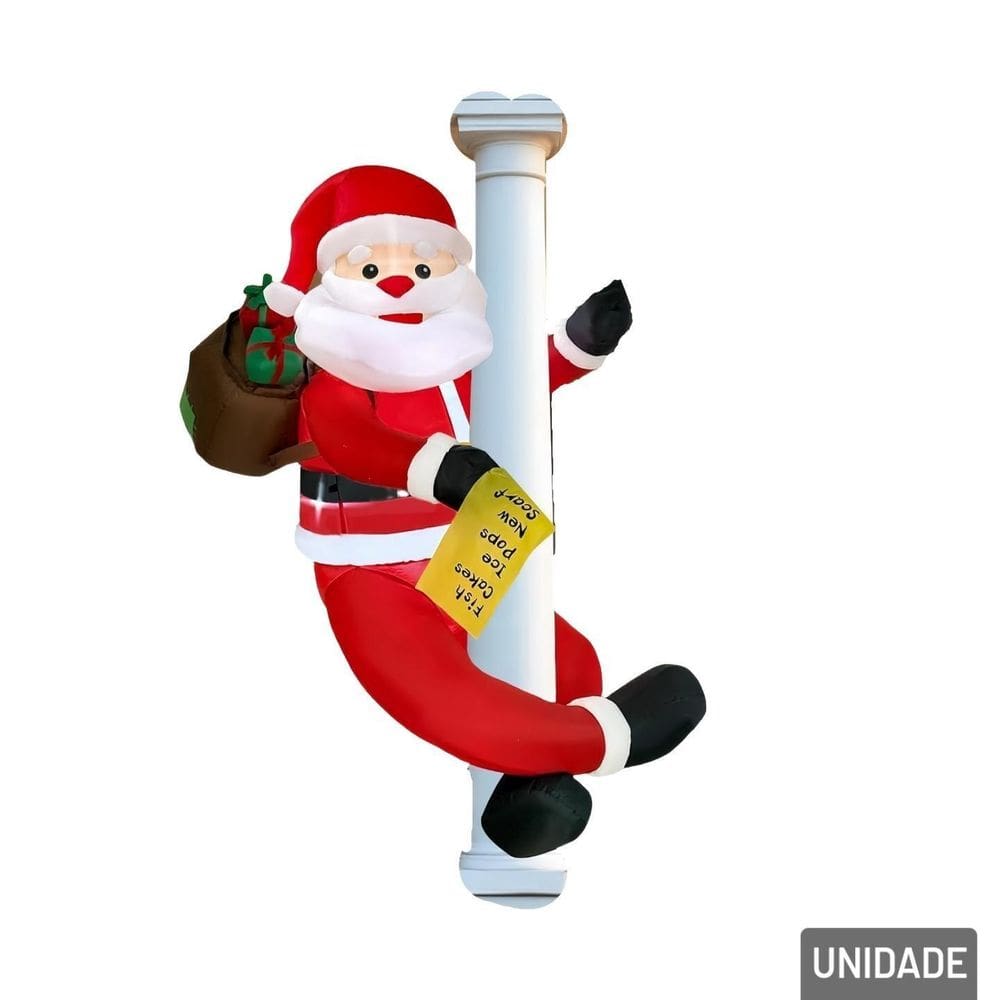 Papai Noel Inflável 180cm Bivolt com Led - Tudo em Caixa