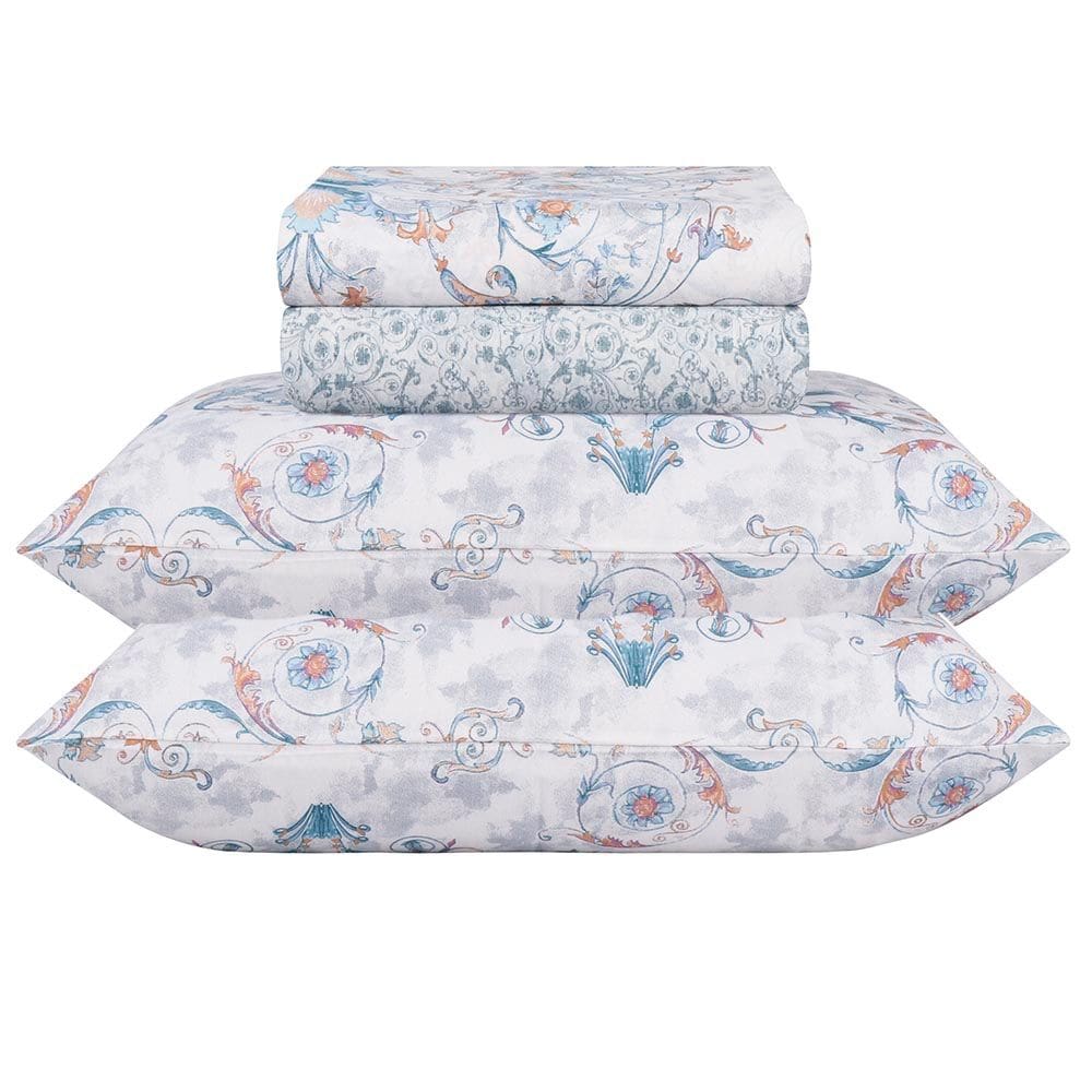 Jogo de Cama Casal Duplo 250x220cm Aurea 140 Fios Realce Premium Sultan