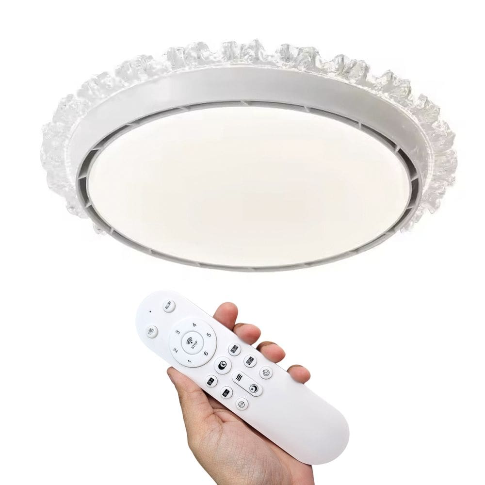 Luminaria Ventilador Sem Helice Cristal Controle Remoto Silencioso 6 Niveis 3 Cores Decoraçao Quarto Sala Escritorio