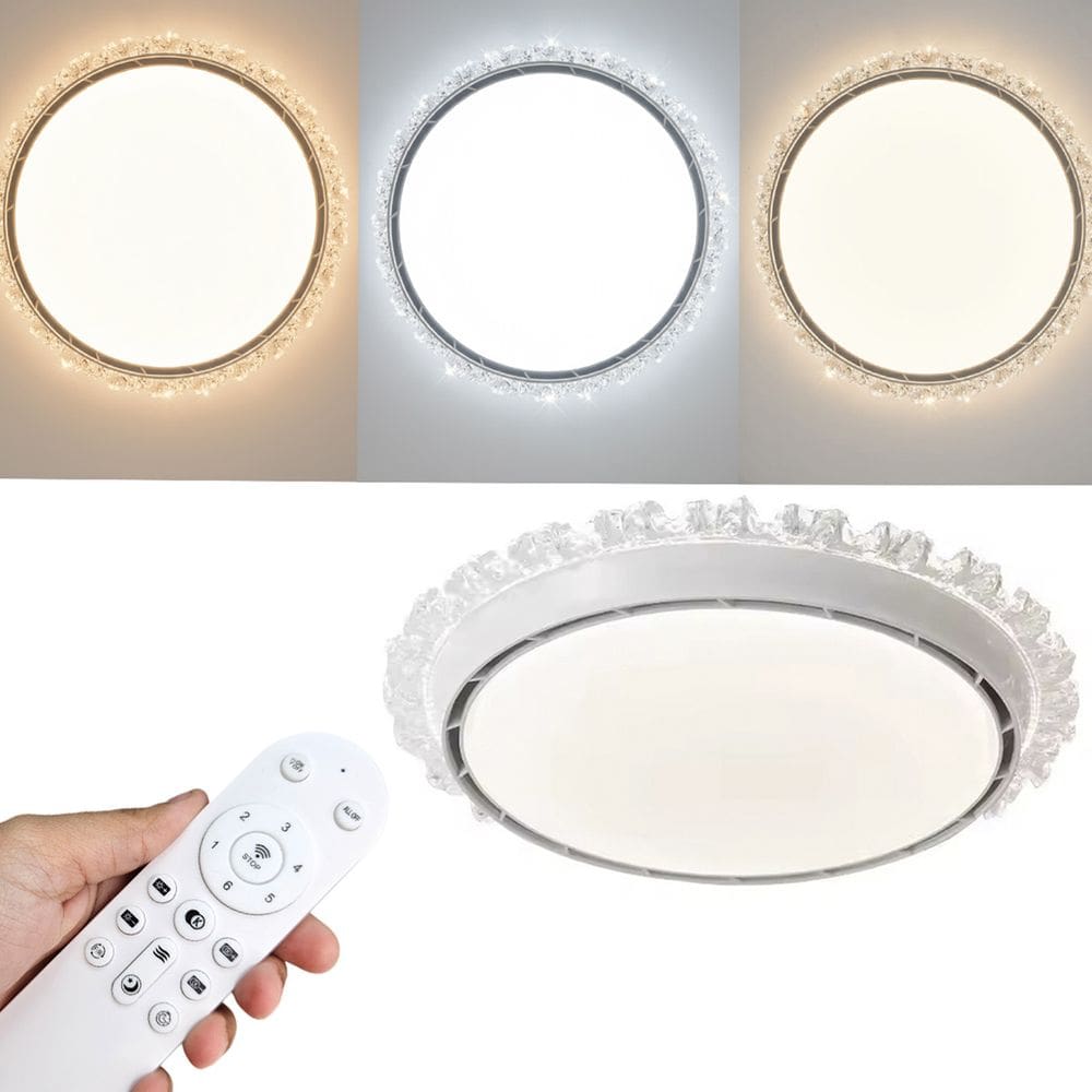 Luminaria Ventilador Lustre Sem Helice Cristal Controle Ajustavel 3 Tons 6 Niveis Quarto Sala Casa Escritorio Decoraçao