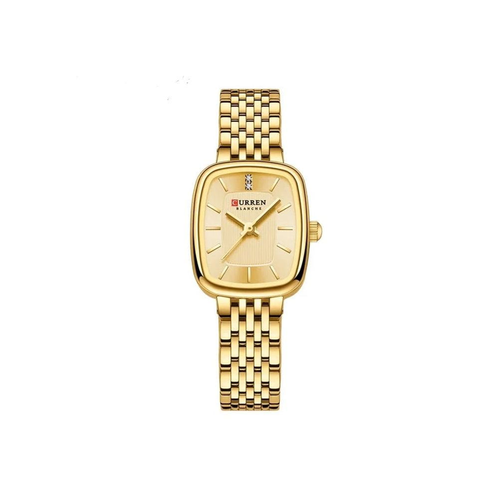 Relógio Feminino Curren 9093 Dourado/Dourado Quadrado