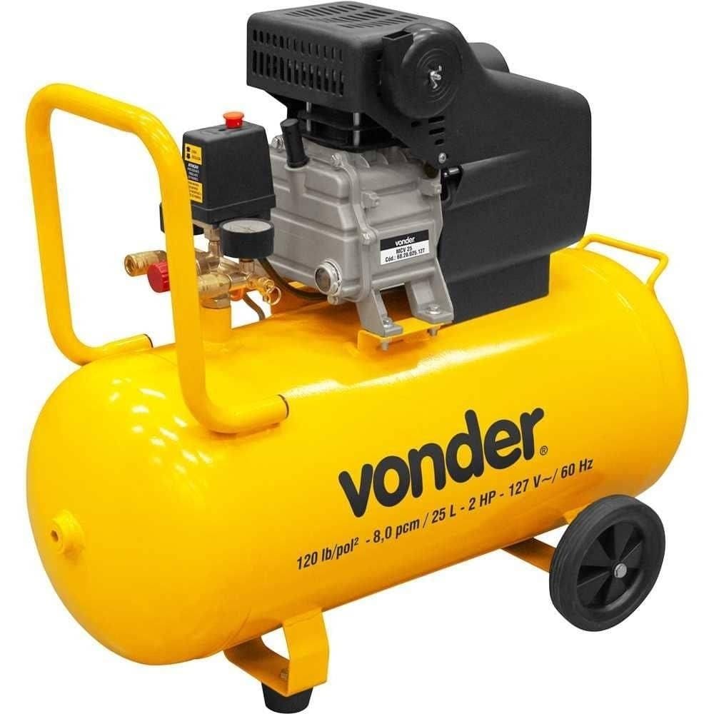 Compressor de Ar Portátil 8 Pés 2 HP 25 Litros MCV-25 VONDER