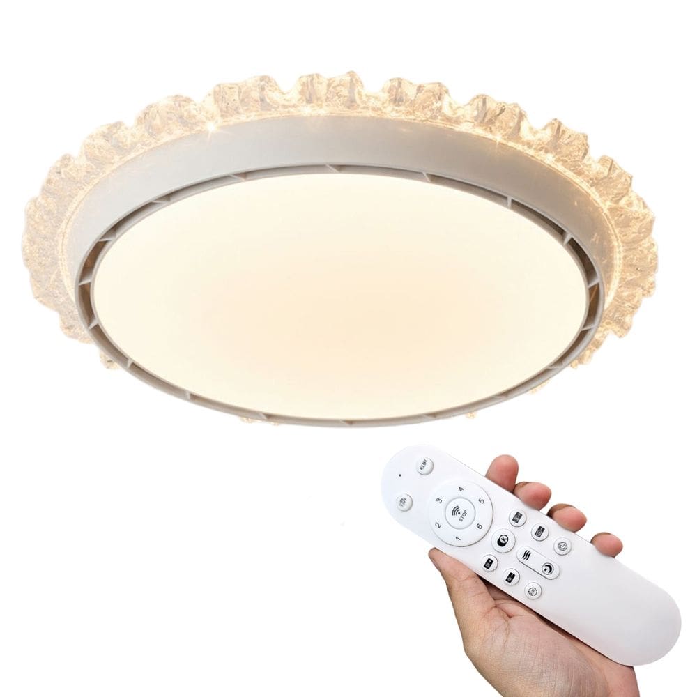Luminaria Ventilador Sem Helice Cristal 6 Niveis Silencioso 3 Tons Iluminaçao Decoraçao Sala Quarto Casa Escritorio