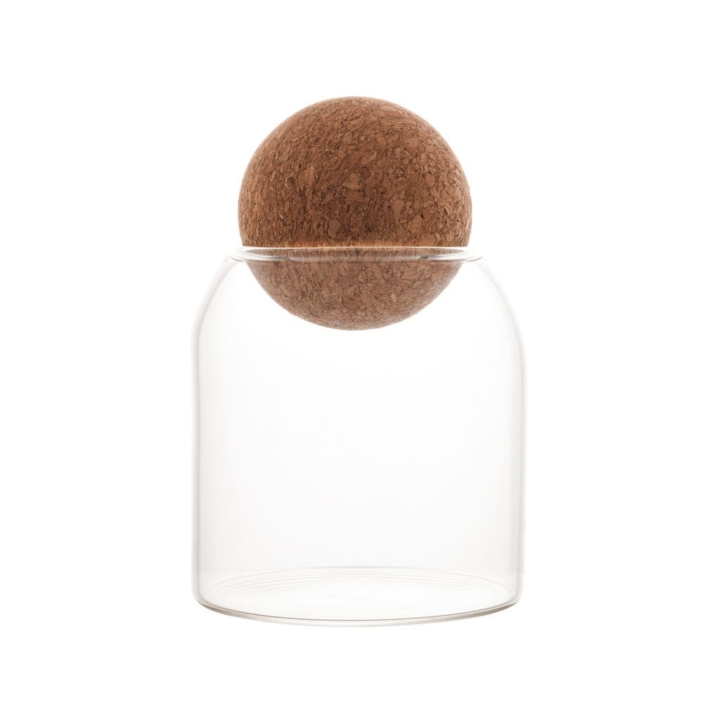 Pote Porta Mantimentos de Vidro Com Tampa Esfera de Cortiça Clean 510ml Lyor