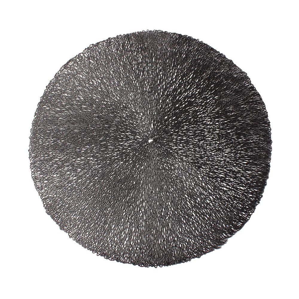 Lugar Americano de Plástico Redondo Columbus Preto 38cm Lyor