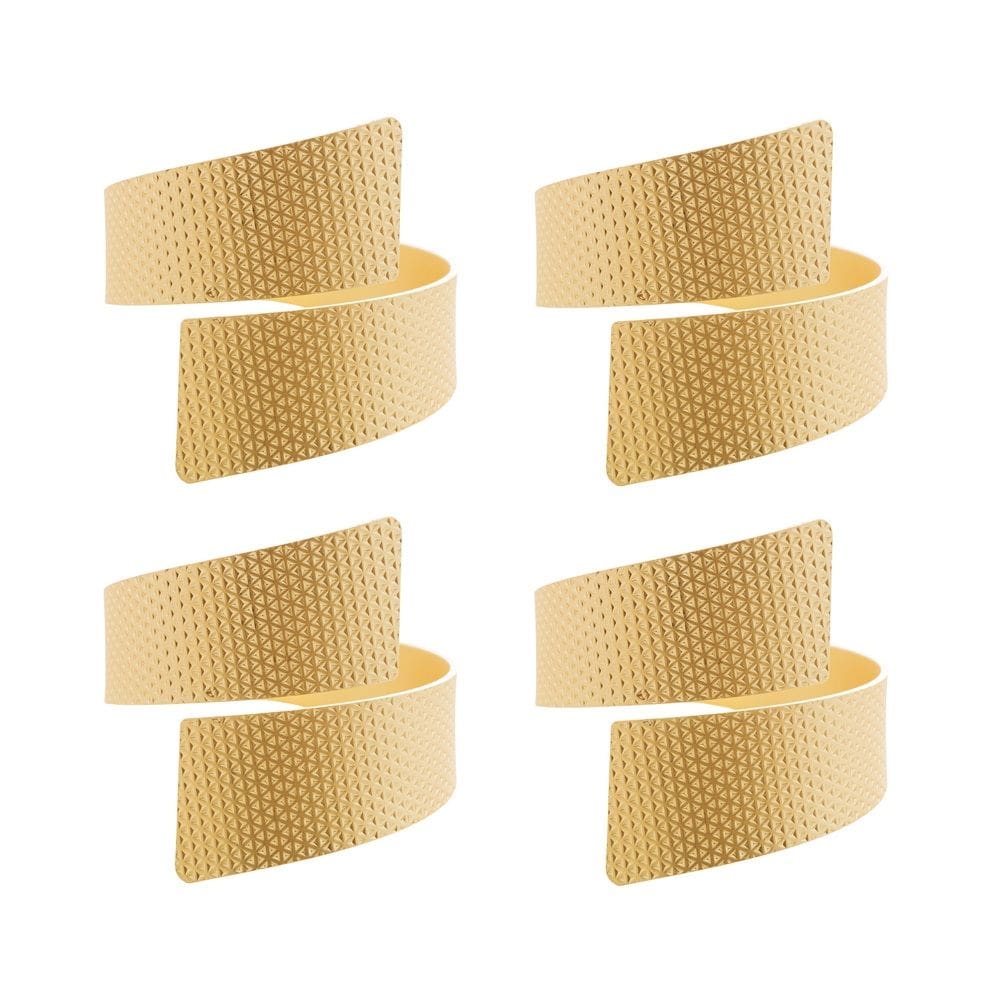 Cj 4 Anéis/Argolas de Metal P/Guardanapos Dourado Royal Decor